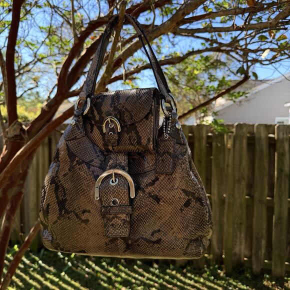 Coach Soho Purse Embossed Python Calfskin Leather W/ Matching Soho Wallet MINT - Picture 7 of 16